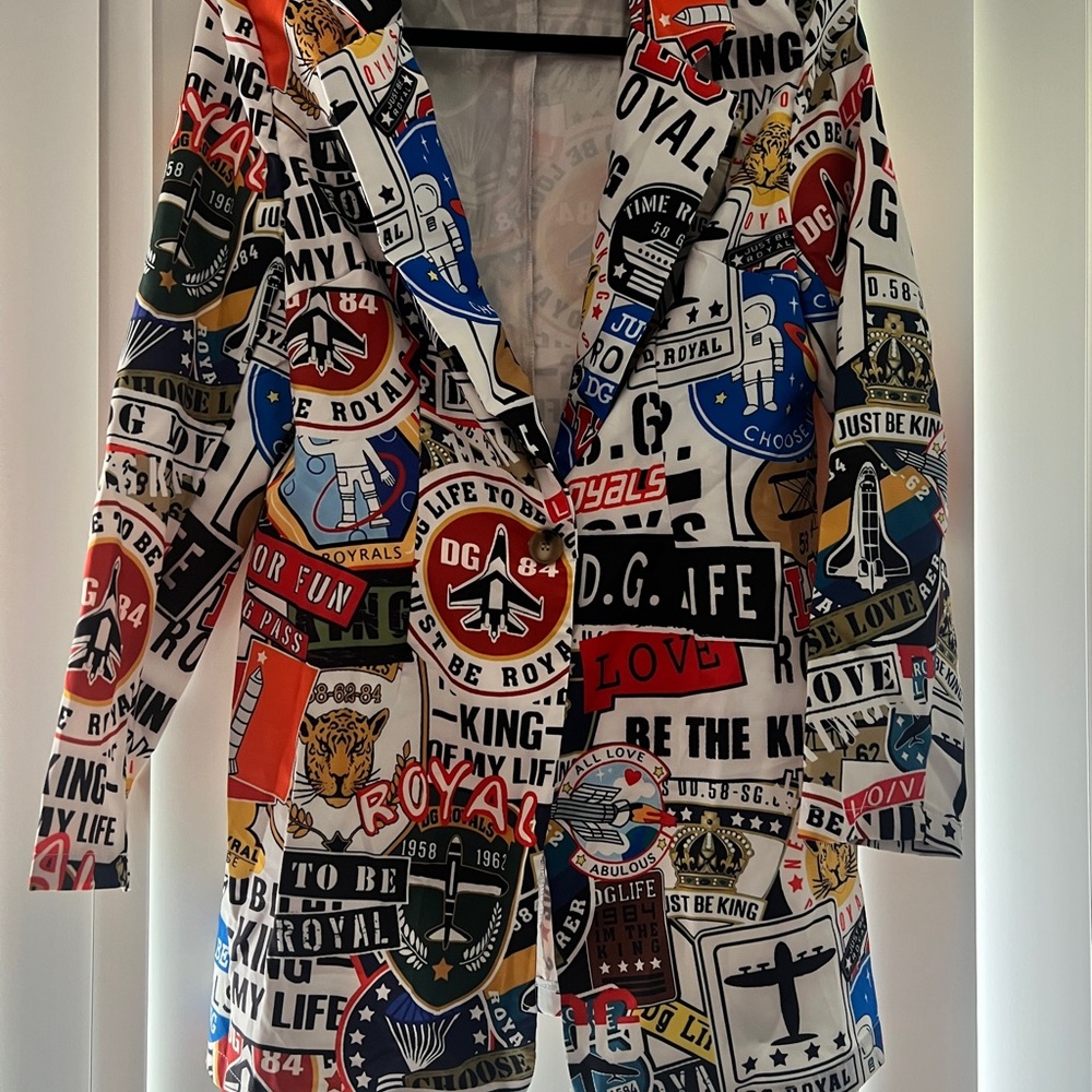 Multicolor Graphic Print Jacket